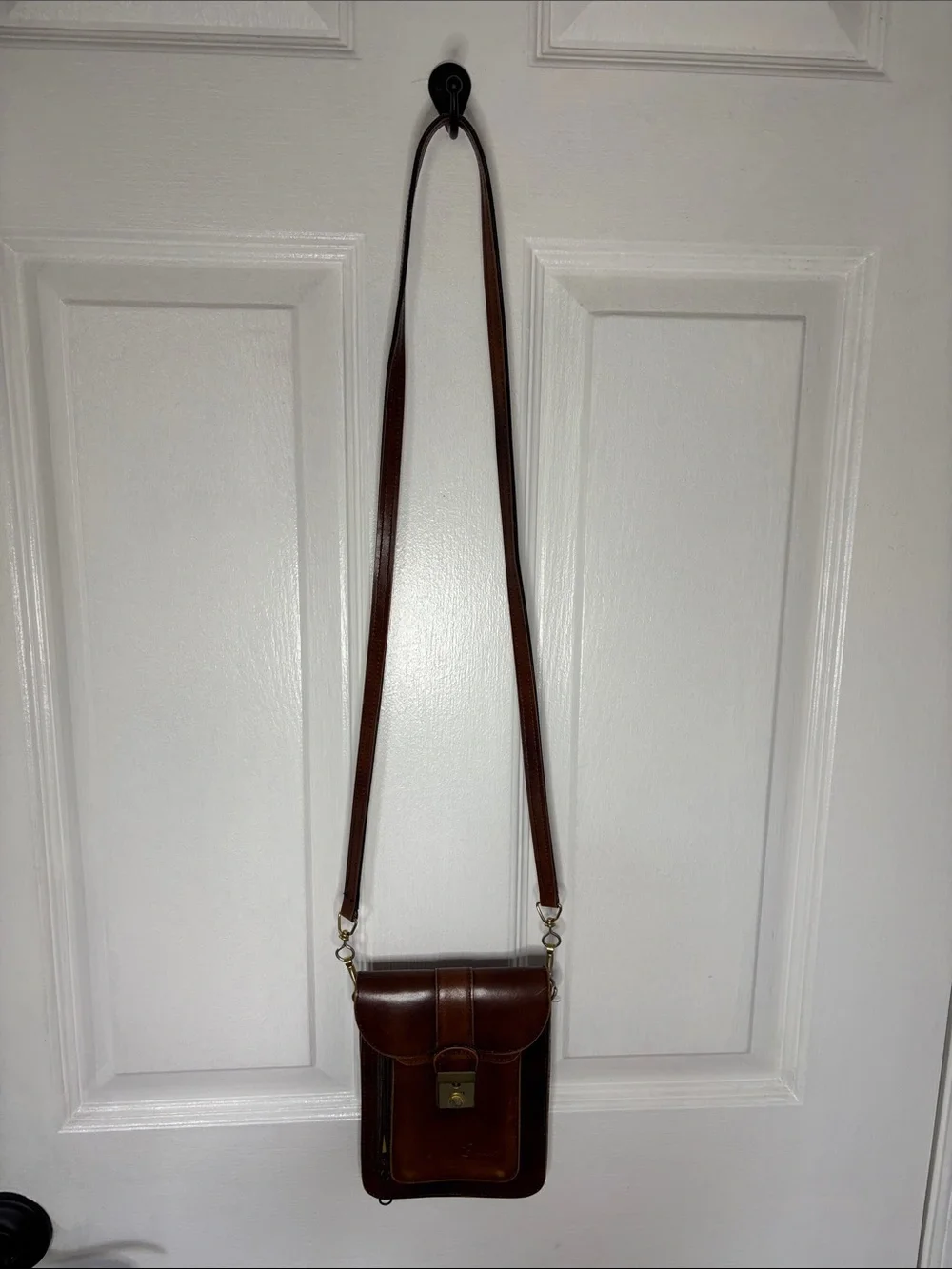 Brown Leather Crossbody Shoulder Bag for Men